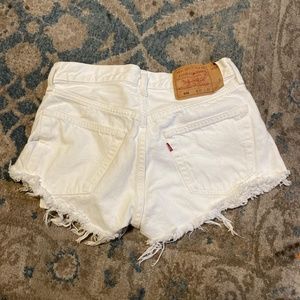 White Levi Shorts